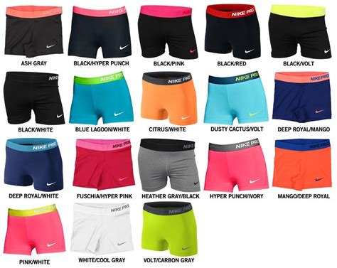 different coloured Nike pros